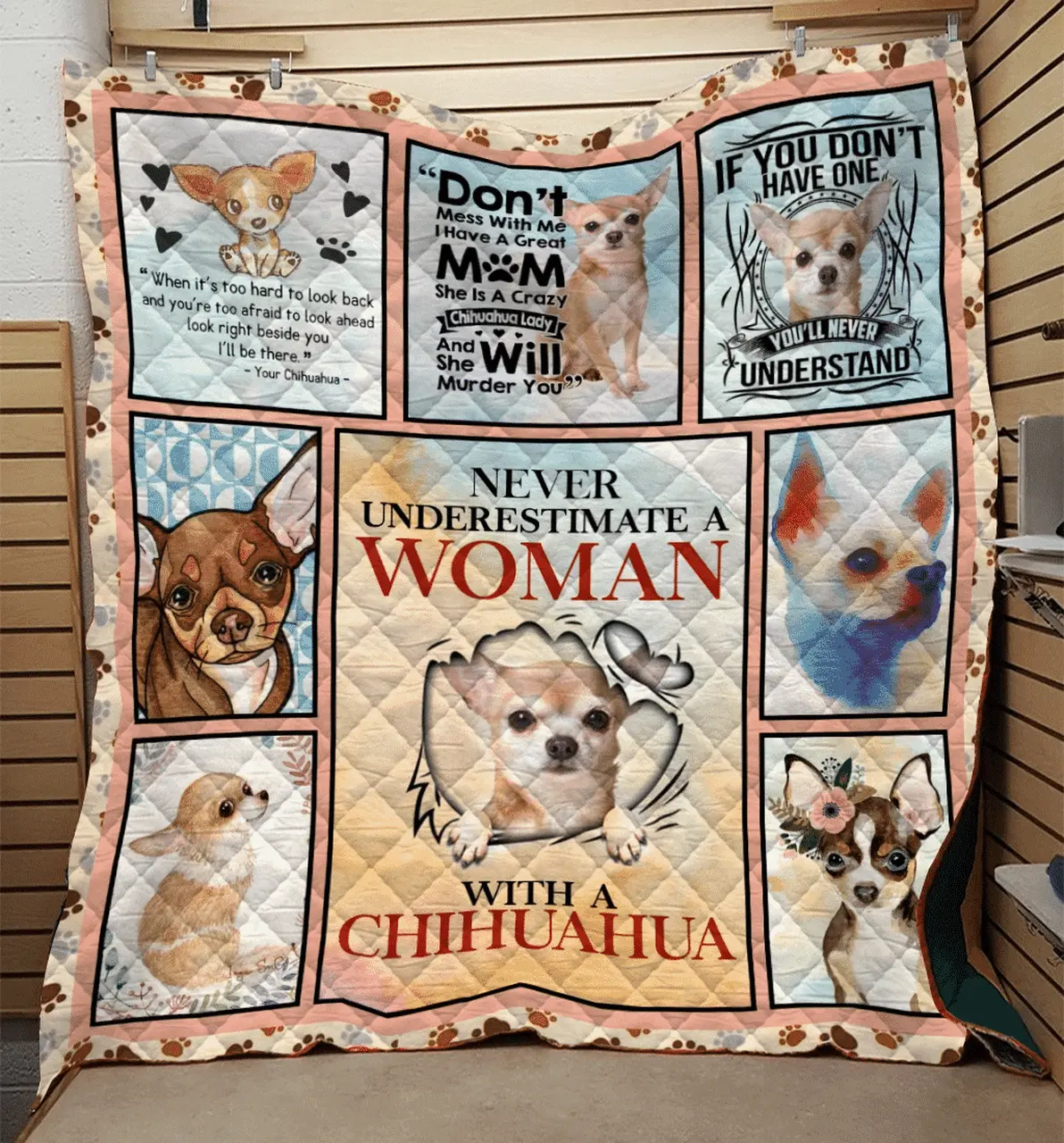 Chihuahua Sign Of The Time Quilt Blanket Dhc020120806Td and Home Decor
