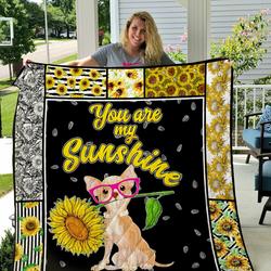 Chihuahua Sunflower  You Are My Sunshine Quilt  Quilt and Home Decor