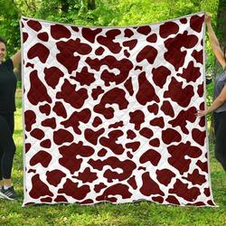 Chocolate Brown And White Cow Cl17100180Mdq Quilt Blanket and Home Decor