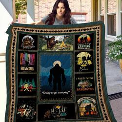 CHQ009 Bigfoot Camping Quilt Blanket and Home Decor