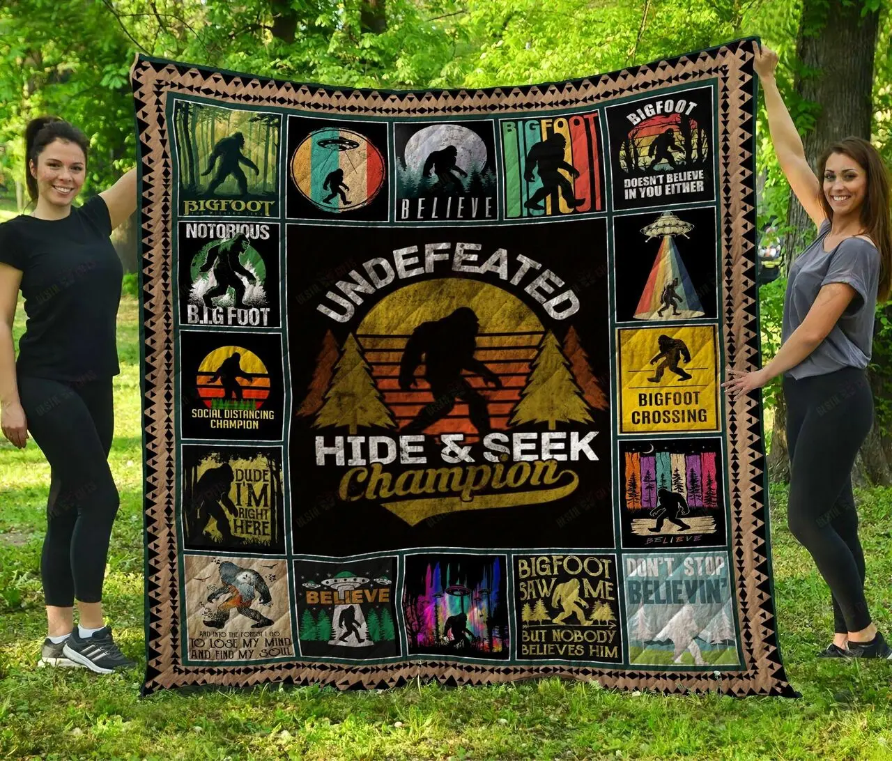 CHQ010 Bigfoot Undefeated Quilt Blanket and Home Decor