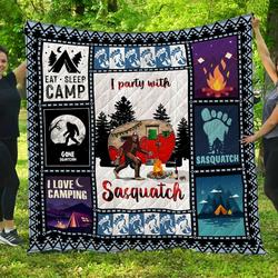 CHQ011 Bigfoot Camping Quilt Blanket and Home Decor