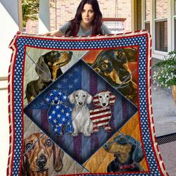 Chqd12003 Dachshund Quilt Blanket  Quilt and Home Decor