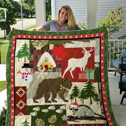 Christmas Animal Quilt Blanket Great Customized Gifts For Birthday Christmas Thanksgiving Perfect Gifts For Animal Lover and Home Decor