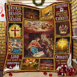 Christmas Begins With Christ Cl14100122Mdq Quilt Blanket and Home Decor