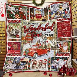 Christmas Cat Hur Quilt Cysizm and Home Decor