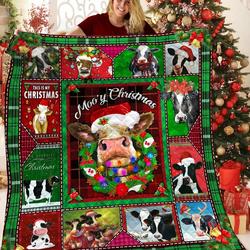 Christmas Cow Bbb2310200Mh Quilt Blanket and Home Decor