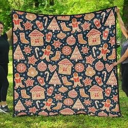 Christmas Gingerbread Cookie Pattern DHCDHC DT1910 Quilt Blanket and Home Decor