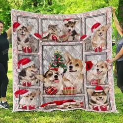 Christmas  Pembroke Welsh Puppy Quilt  Quilt and Home Decor