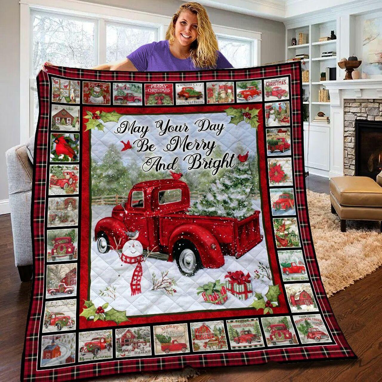 Christmas Red Truck Bbb2110303Ht Quilt Blanket and Home Decor