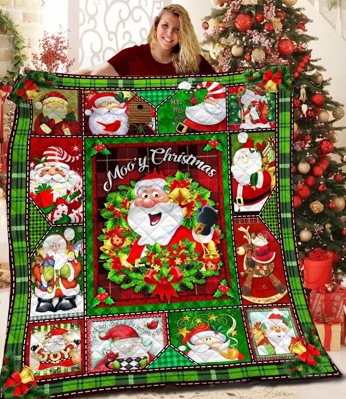 Christmas Santa Bbb2310201Mh Quilt Blanket and Home Decor