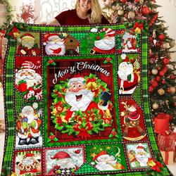 Christmas Santa Bbb2310201Mh Quilt Blanket and Home Decor