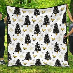 Christmas Tree Holly Snow Star Pattern DHCDHC DT1910 Quilt Blanket and Home Decor