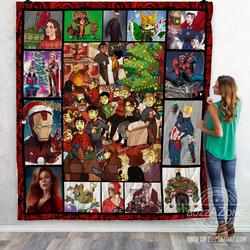 Christmas With Avengers Qh Quilt and Home Decor