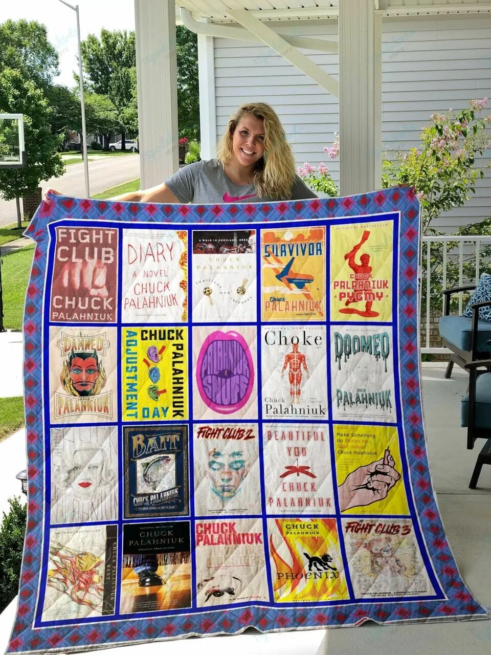 Chuck Palahniuk Books Style 2 Quilt Blanket and Home Decor