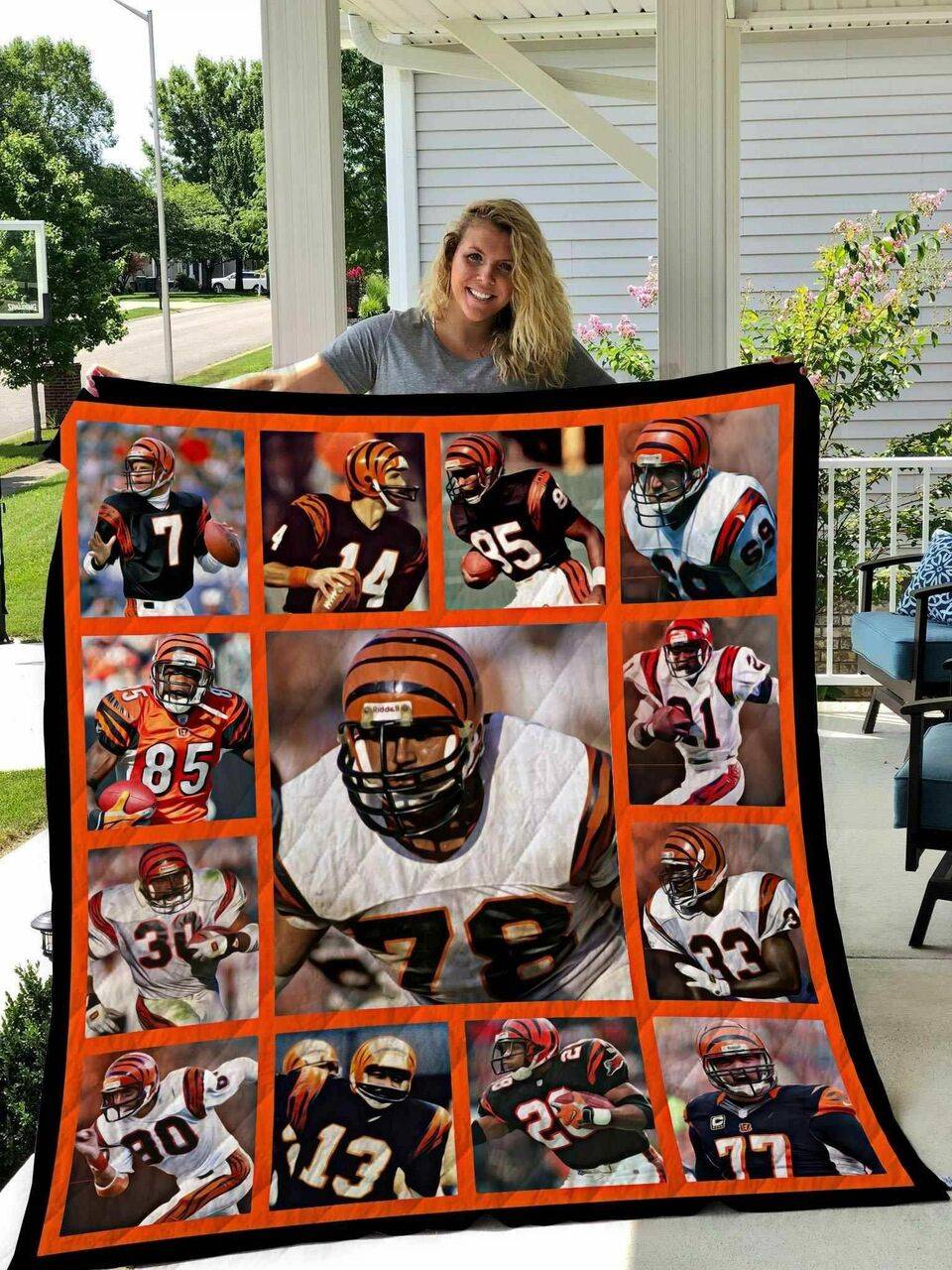 Cincinnati Bengals Legends Blanket N2906 Quilt and Home Decor