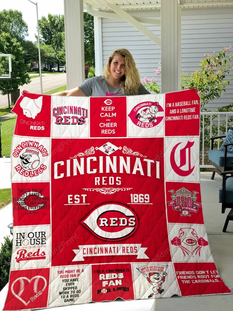 Cincinnati Reds Quilt Blanket and Home Decor