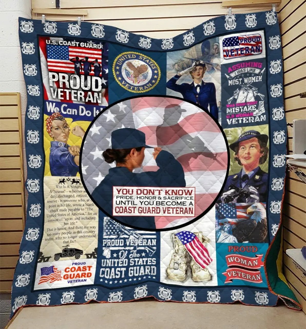 Coast Guard Veteran Blanket Dql-Qhg0036 Quilt and Home Decor