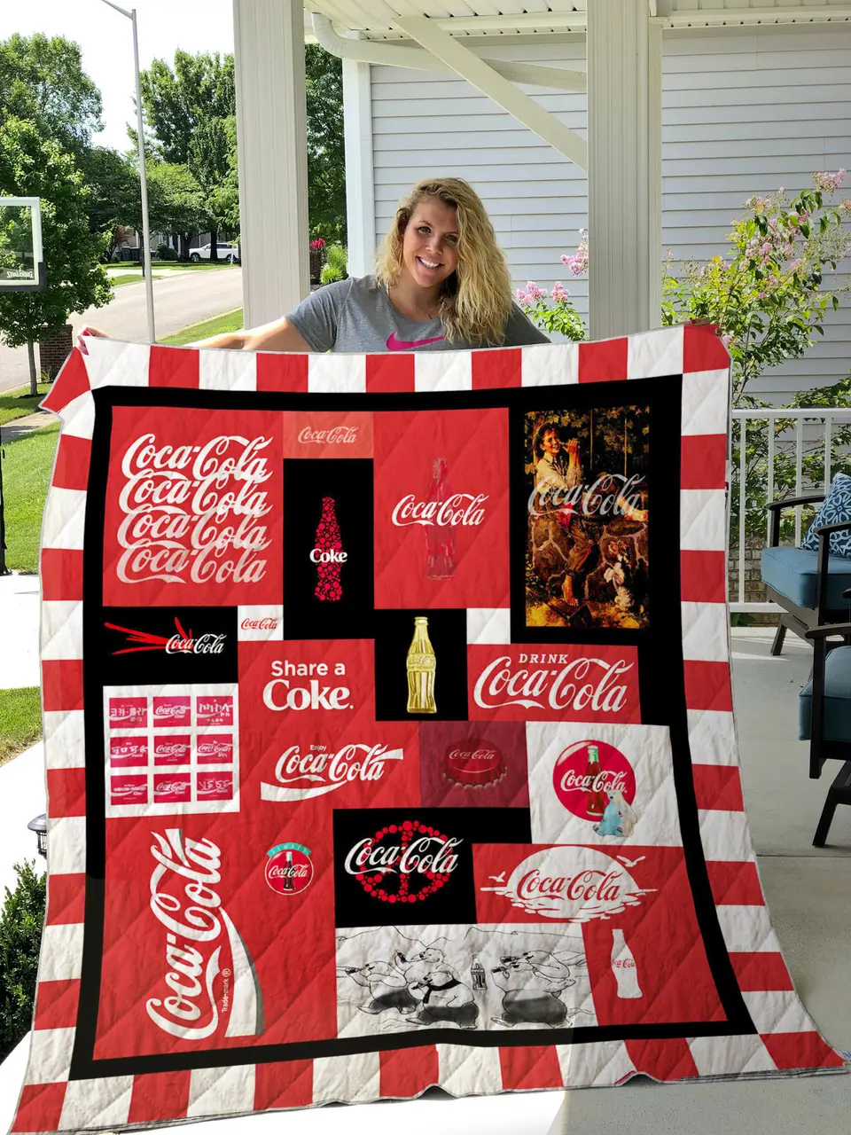 Coca Cola M220715 Quilt Blanket and Home Decor