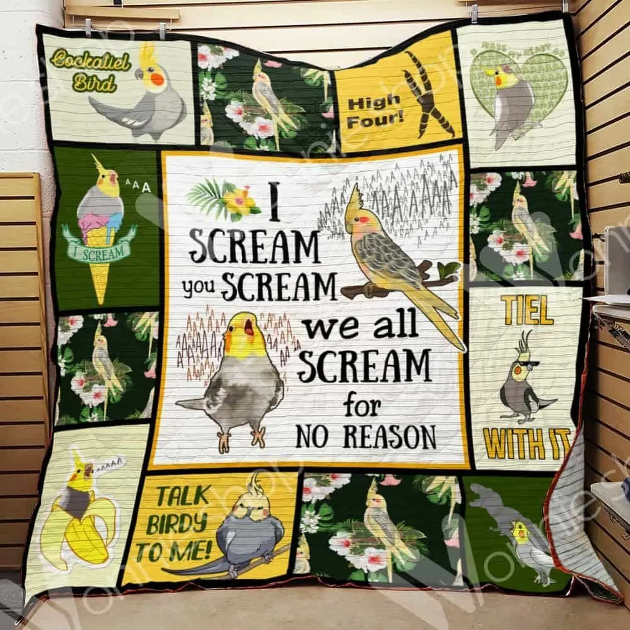 Cockatiel Bird E Quilt Derqxb and Home Decor