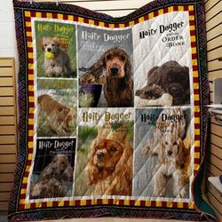 Cocker Spaniel Hairy Dogger Quilt Blanket Great Customized Blanket Gifts For Birthday Christmas Thanksgiving and Home Decor