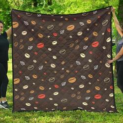 Coffee Bean Leave Pattern DHCDHC DT1910 Quilt Blanket and Home Decor