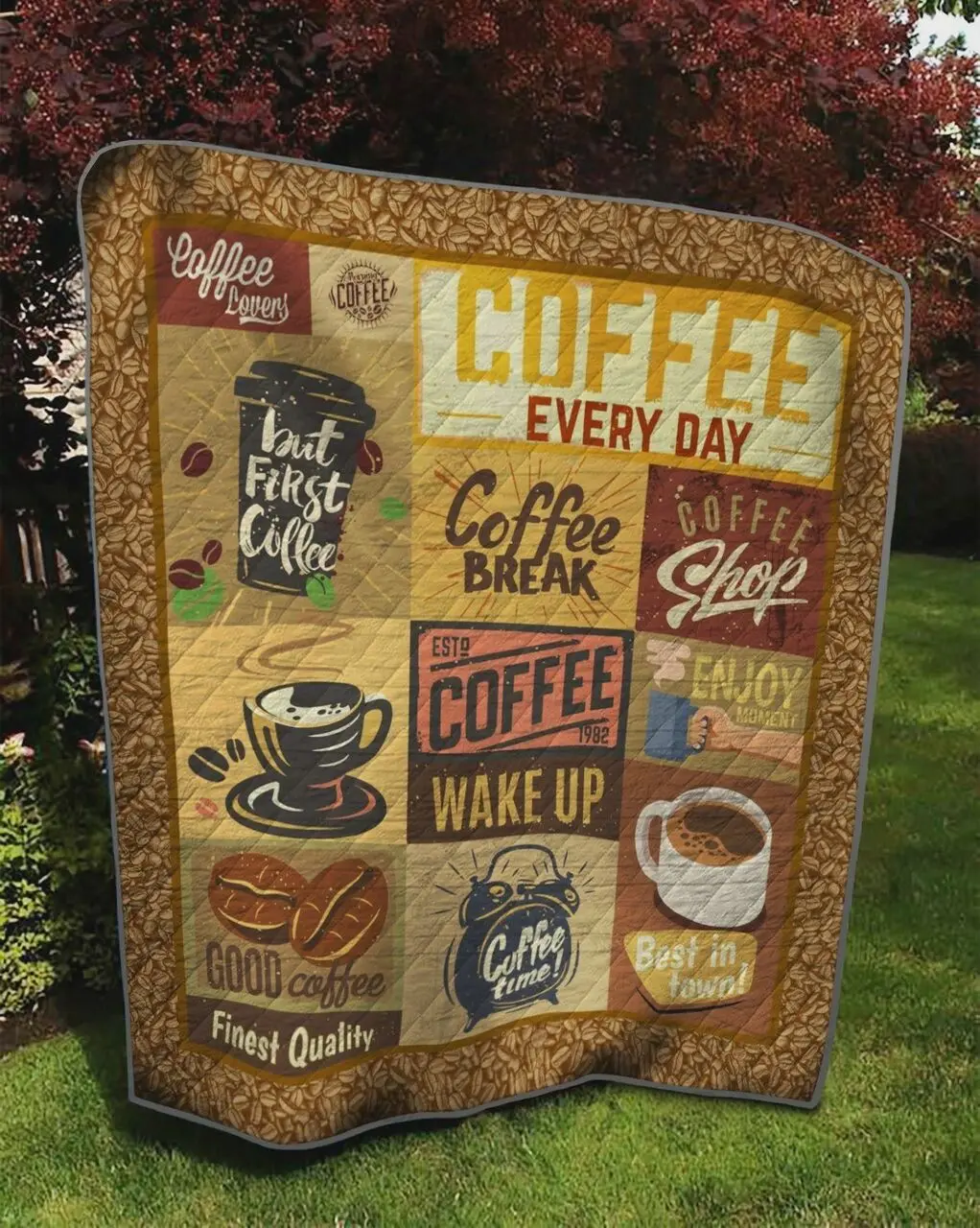 Coffee Everyday Quilt Blanket Great Customized Blanket Gifts For Birthday Christmas Thanksgiving and Home Decor
