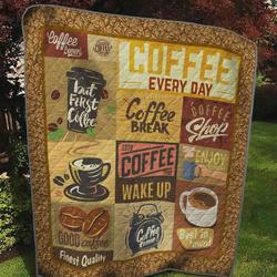Coffee Everyday Quilt Blanket Great Customized Blanket Gifts For Birthday Christmas Thanksgiving and Home Decor