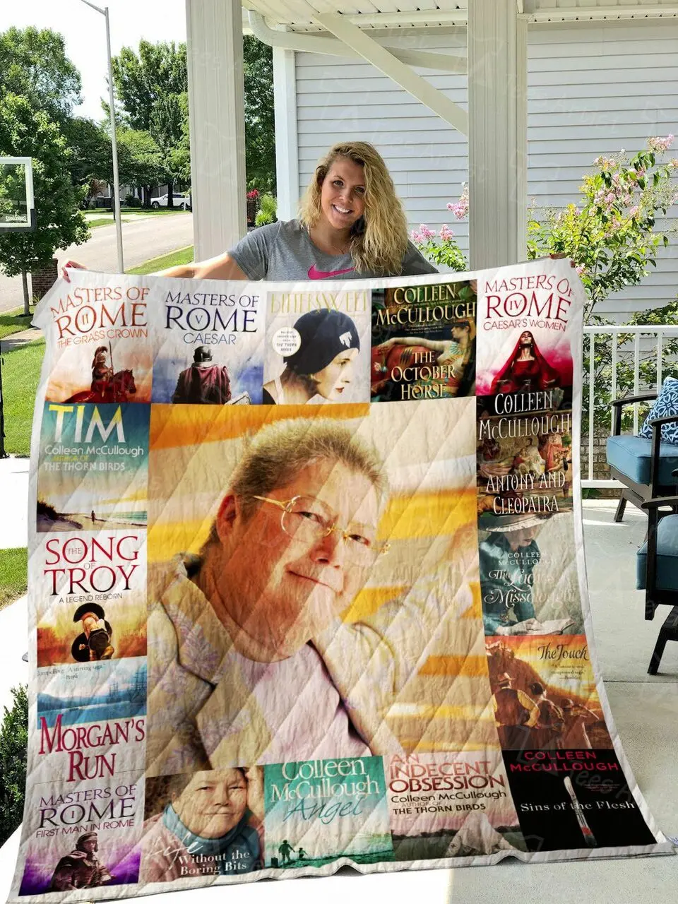 Colleen Mccullough Quilt Blanket 01045 and Home Decor