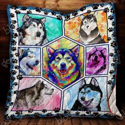 Colorful Alaskan Malamute Ah Quilt Derqrq and Home Decor