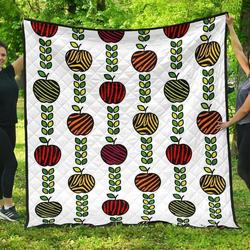Colorful Apples Leave Zebra Stripe DHCDHC DT1910 Quilt Blanket and Home Decor