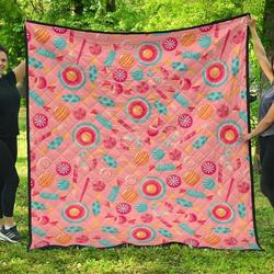 Colorful Candy Pattern DHCDHC DT1910 Quilt Blanket and Home Decor