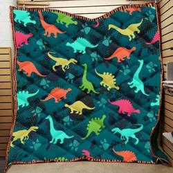 Colorful Dinosaurs Blanket Cla270612 Quilt Blanket and Home Decor