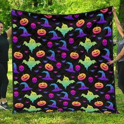 Colorful Halloween Background DHCDHC DT1910 Quilt Blanket and Home Decor