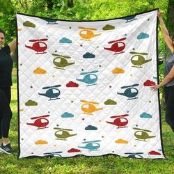 Colorful Helicopter Pattern DHCDHC DT1910 Quilt Blanket and Home Decor