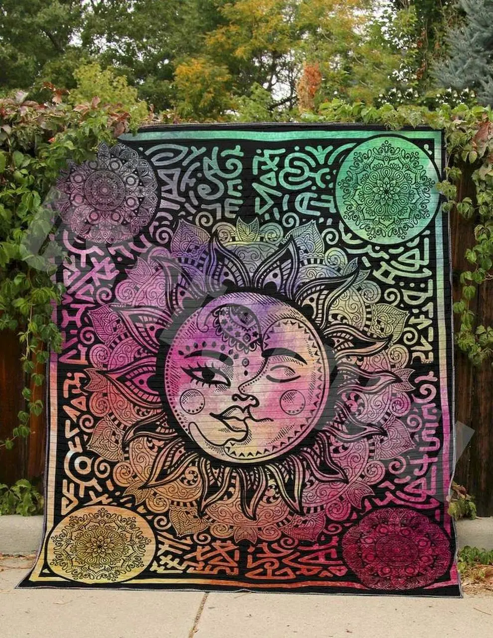 Colorful Hippie Circles Clt140615 Quilt Blanket and Home Decor