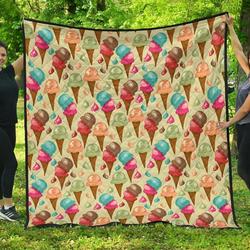 Colorful Ice Cream Pattern DHCDHC DT1910 Quilt Blanket and Home Decor