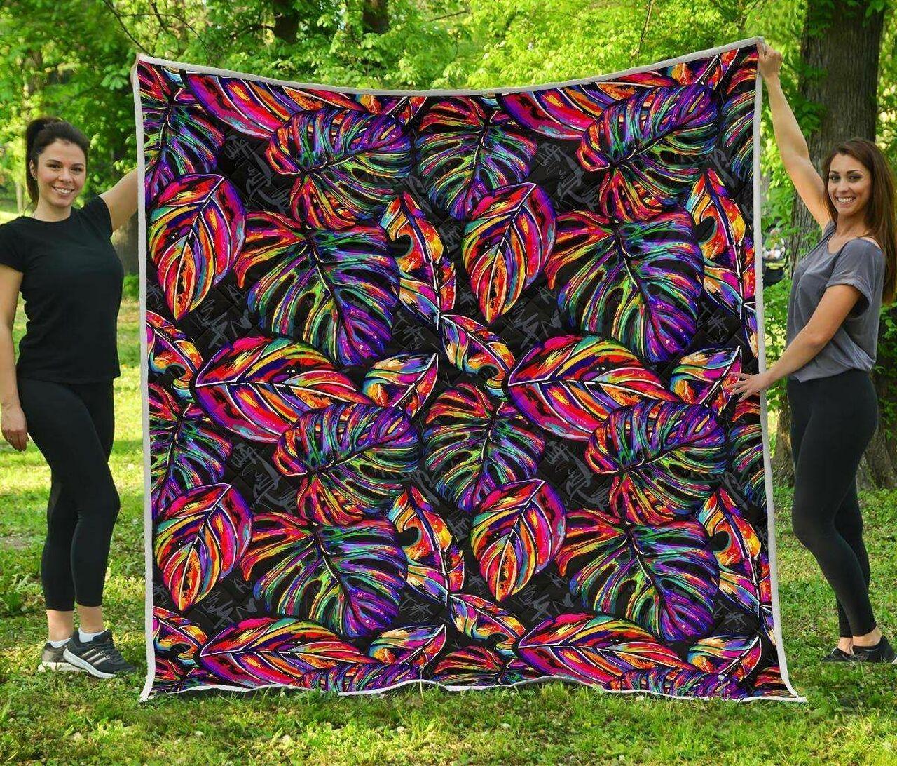 Colorful Leaf Tropical Cl17100197Mdq Quilt Blanket and Home Decor