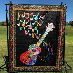 Colorful Melody Guitar Hur Quilt je and Home Decor
