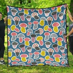 Colorful Mushroom Design Pattern DHCDHC DT1910 Quilt Blanket and Home Decor