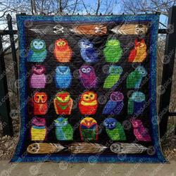 Colorful Owls Quilt Blanket Ypm0  Quilt and Home Decor