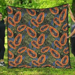 Colorful Papaya Tropical Leaves DHCDHC DT1910 Quilt Blanket and Home Decor