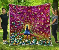 Colorful Peacock Gift For Peacock Lover Quilt and Home Decor