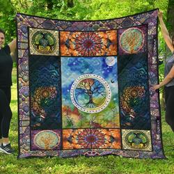 Colorful Tree Of Life For Earth Lover Quilt and Home Decor