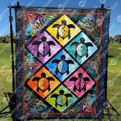 Colorful Turtles Hur Quilt qo and Home Decor