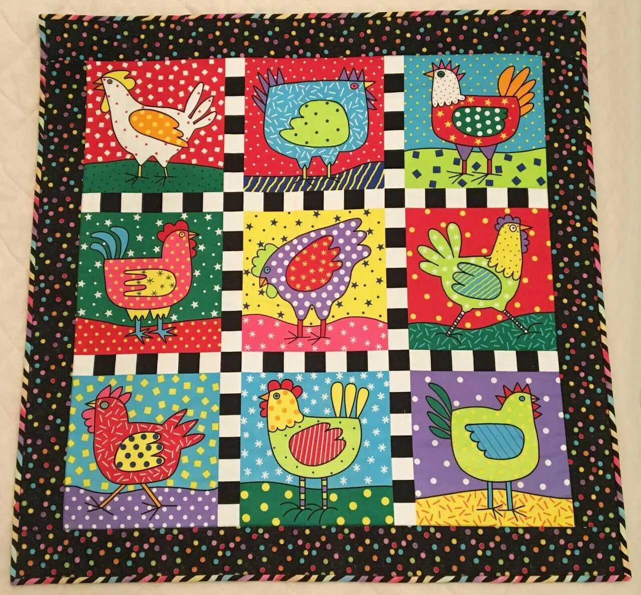 Colourful Chicken Clm290626 Quilt Blanket and Home Decor