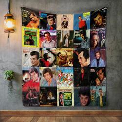 Conway Twitty Style Two Album Covers Quilt Blanket and Home Decor