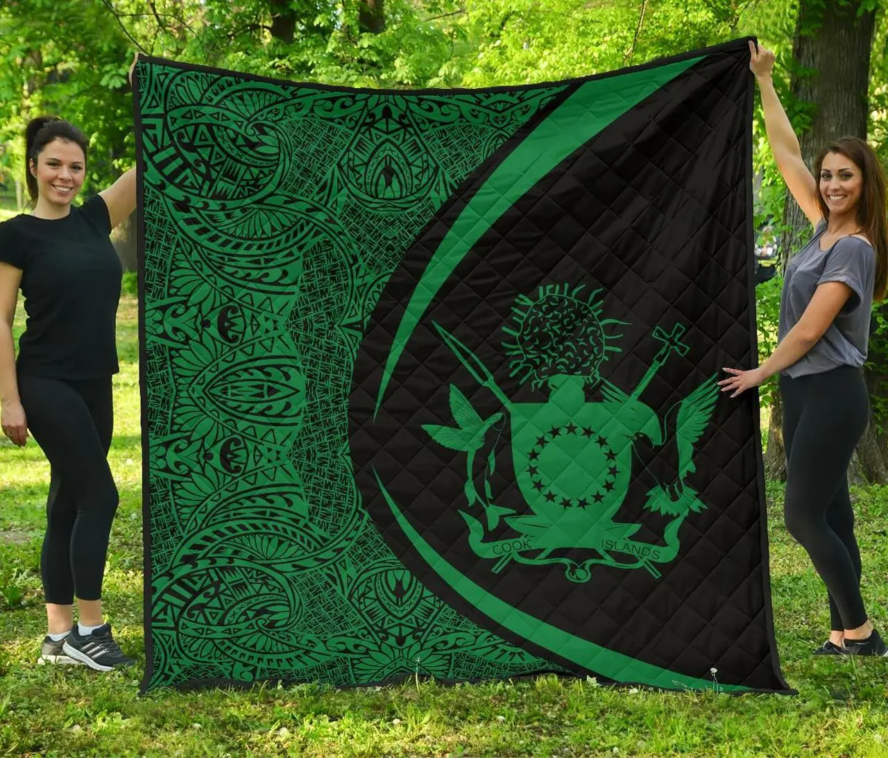 Cook Islands Coat Of Arms Polynesian Premium Quilt Circle Style 08 J2 Quilt and Home Decor