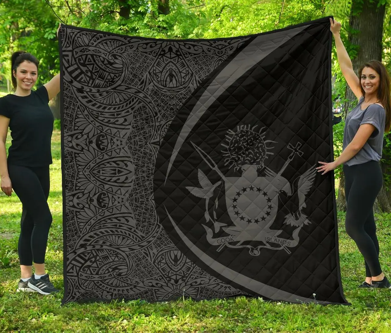 Cook Islands Coat Of Arms Polynesian Premium Quilt Circle Style 09 J2 Quilt and Home Decor