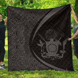 Cook Islands Coat Of Arms Polynesian Premium Quilt  Circle Style  09 J2  Quilt and Home Decor